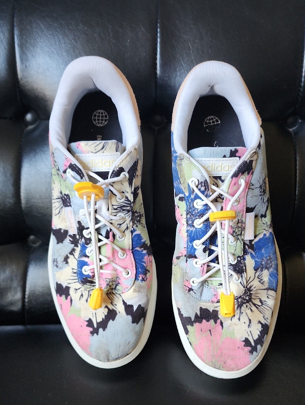 Adidas Court Platform Floral Sneakers Tennis Shoes with lock laces Women 8.5
